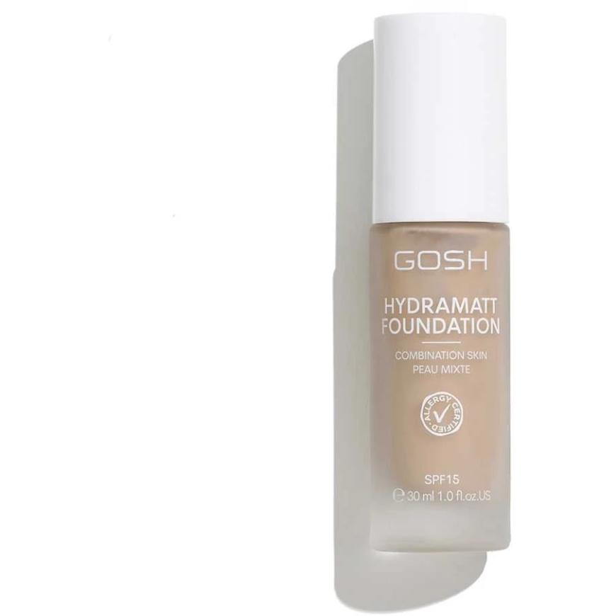 „Gosh Hydramatt Foundation“ meigibase SPF15 006 – keskmiselt hele – Punane, 30 ml