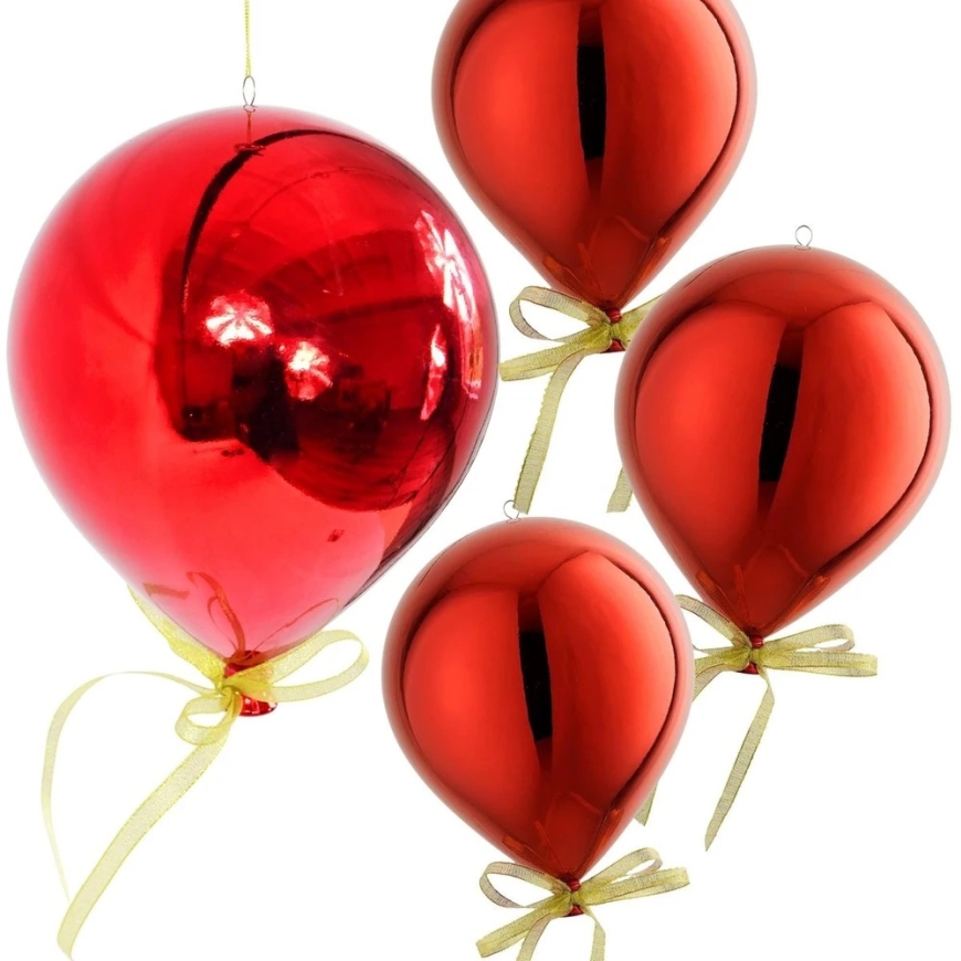 Edelman Ziemassvētku bumba Dekoratīvais Plastmasas Drošais Balons 15 cm Sarkans ar Spīguļojošu Apdari