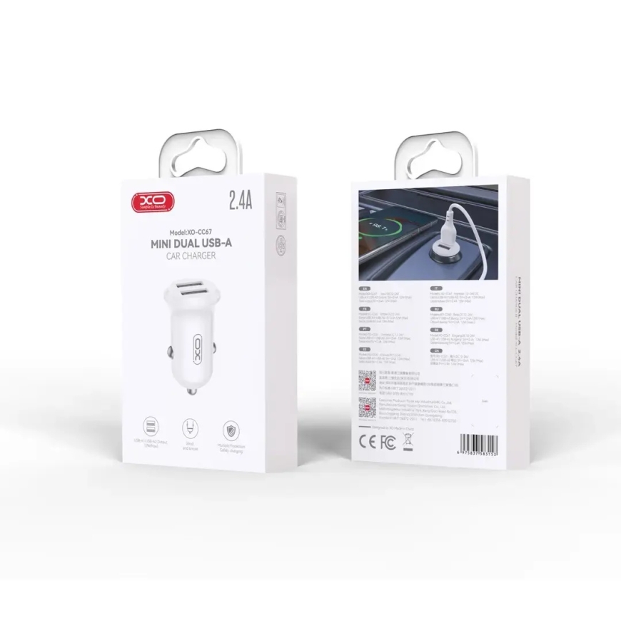 XO CC67 autolaadija | 12W | USB-A | valge – 2
