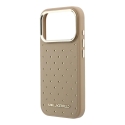 Karl Lagerfeld PU Perforated Gold Dots telefono dėklas su MagSafe palaikymu iPhone 17 Pro Max smėlio spalvos