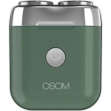 Mini matu griešanas mašīna-bārdu trimmeris OSOM Dual Blade Rotary Shaver OSOM02971, zaļā krāsā