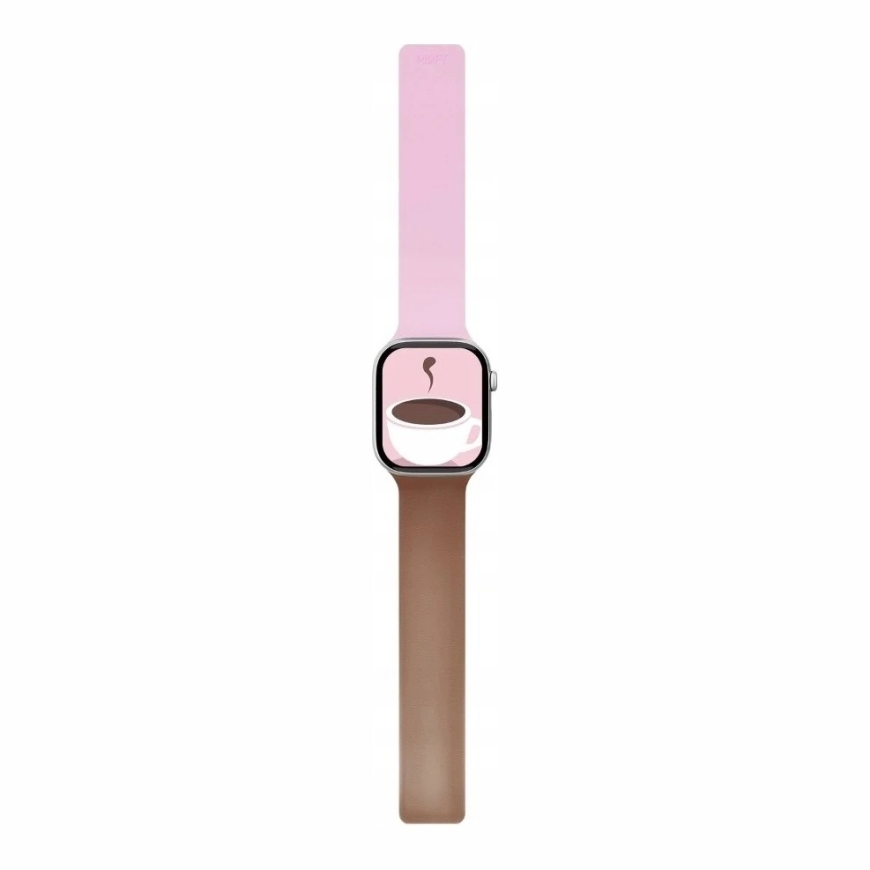 Moft Snap Duo -ranneke, joka on suunniteltu Watch 1-5/6/7/8/9/10/11/SE/SE 2/SE 3 (38/40/41/42 mm) vaaleanpunaisena/ruskeana – 5