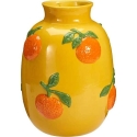 Kodinstyyleen Keltainen kukkavaasi oranssilla kuviolla GORT, Ø 17 x 25 cm, keltainen Kodinstyyleen Keltainen kukkavaasi oranssilla kuviolla GORT, Ø 17 x 25 cm, keltainen