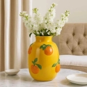 Home Styling Collection Oranžinė gėlių vaza su oranžiniu raštu GORT, Ø 17 x 25 cm, geltona Home Styling Collection Oranžinė gėlių vaza su oranžiniu raštu GORT, Ø 17 x 25 cm, geltona