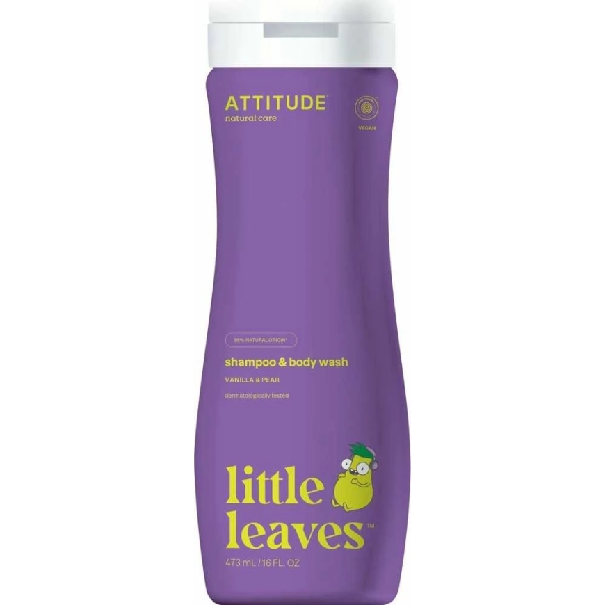 Attitude, „Little Leaves“, 2-ühes pesuvedelik ja šampoon, pirni nektar ja vanill, 473 ml
