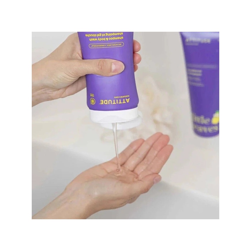 Attitude, „Little Leaves“, 2-in-1 pyykinpesuneste ja shampoo, päärynänektari ja vanilja, 473 ml – 3