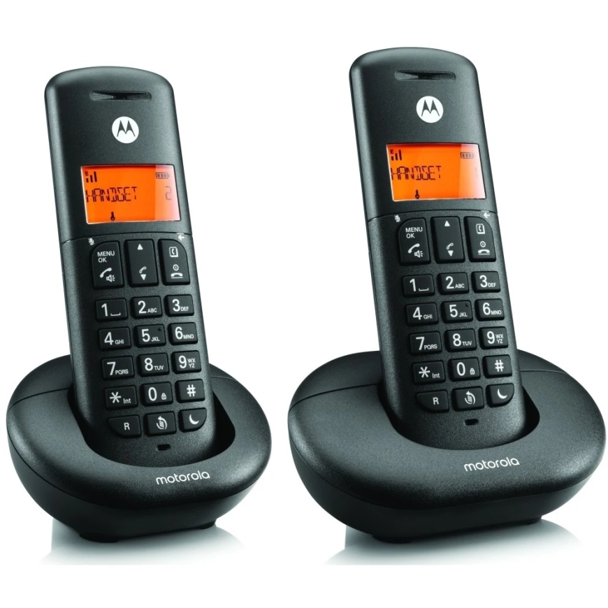 Motorola E202 cordless stationary phone set, 2 pcs, black – 4