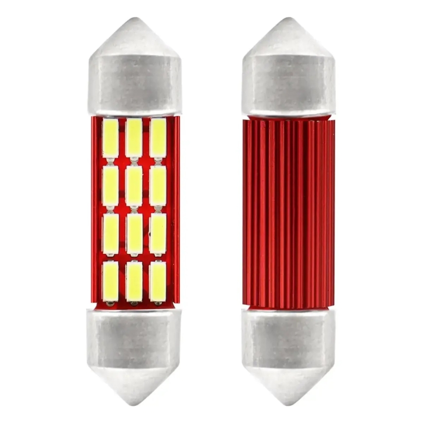 LED CANBUS 4014 12SMD Festoon C5W C10W C3W 36mm Valkoinen 12V/24V