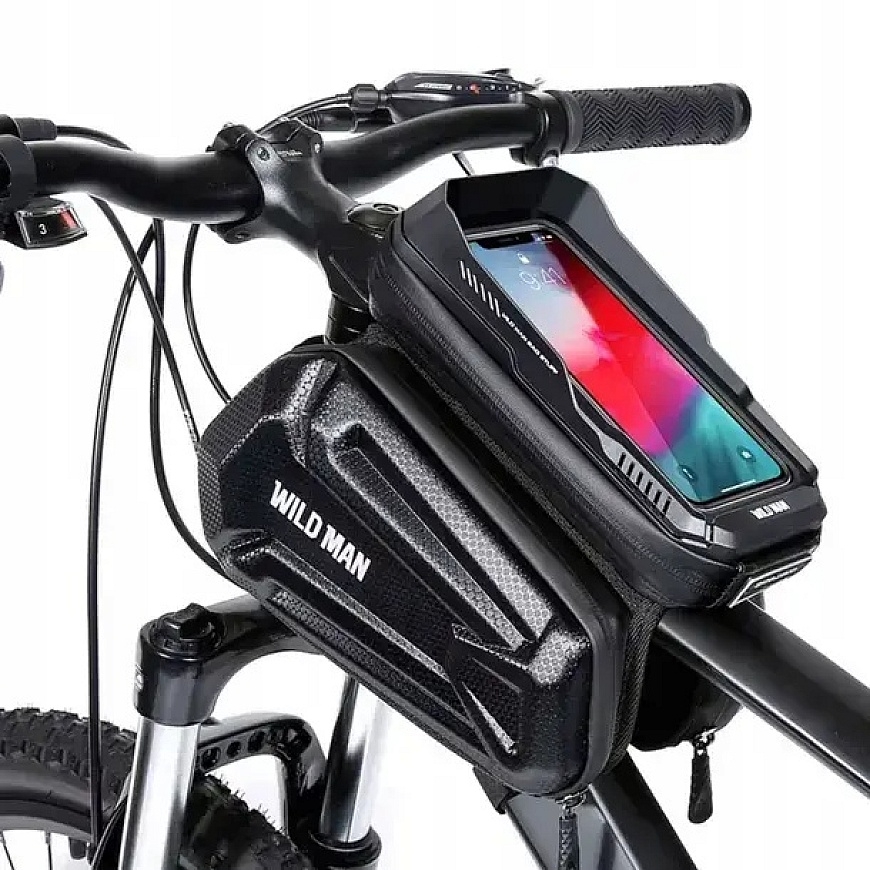 WILDMAN ceļojumu soma velosipēda rāmis ar rāvējslēdzēju 1,2L (4 "- 7") MS66 melna – 4