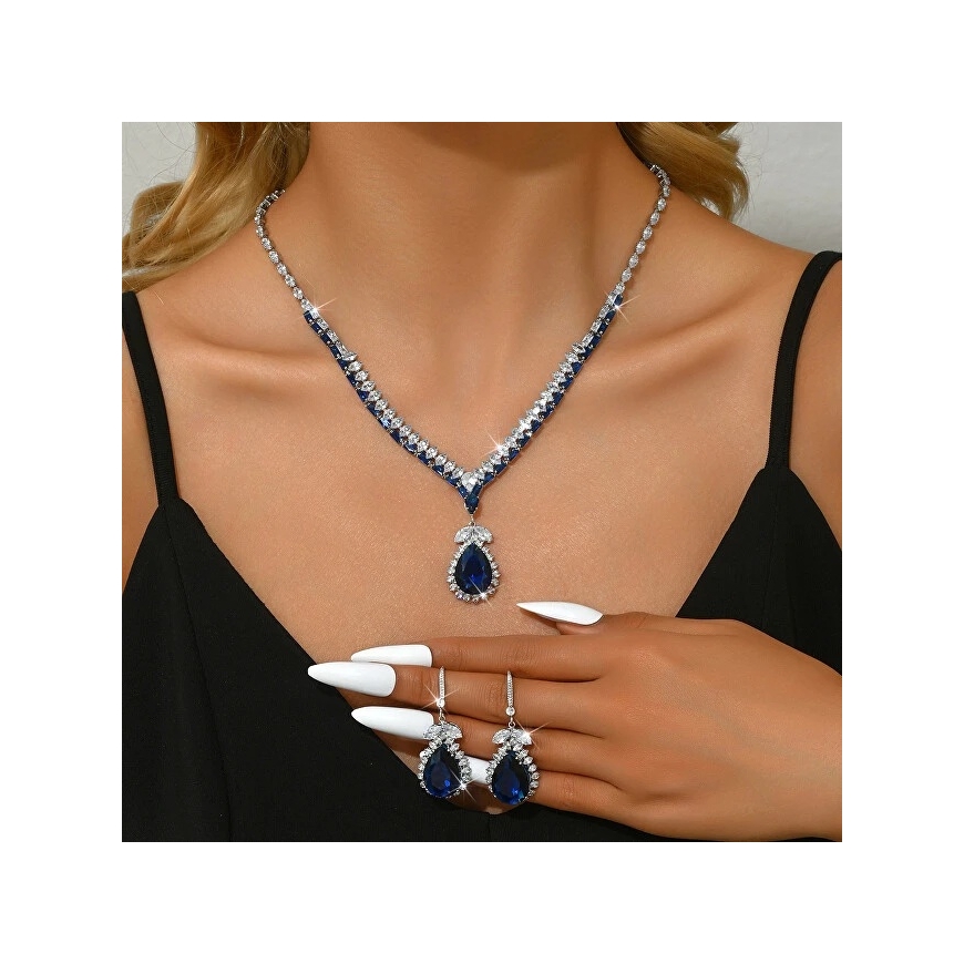 Trolley Charming Jewelry Set with Zirconias (Necklace, Earrings) – 2