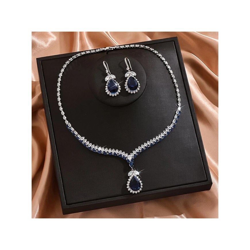 Trolley Charming Jewelry Set with Zirconias (Necklace, Earrings) – 3