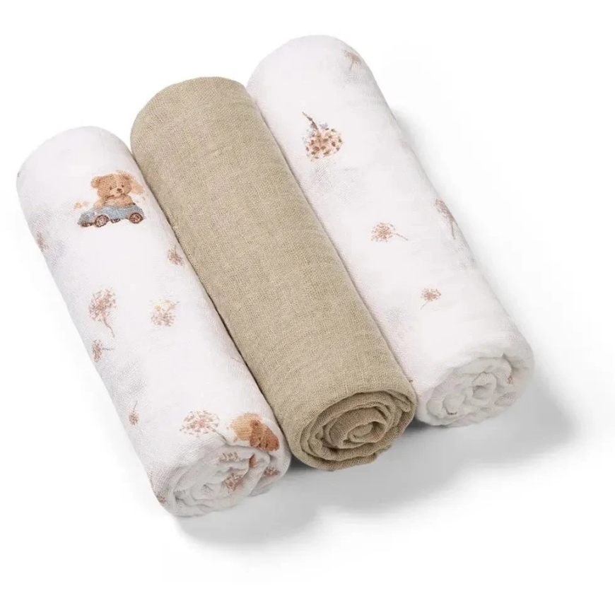 Бэби Оно BabyOno Хлопковые Подгузники 3 шт Кремовые 348/15