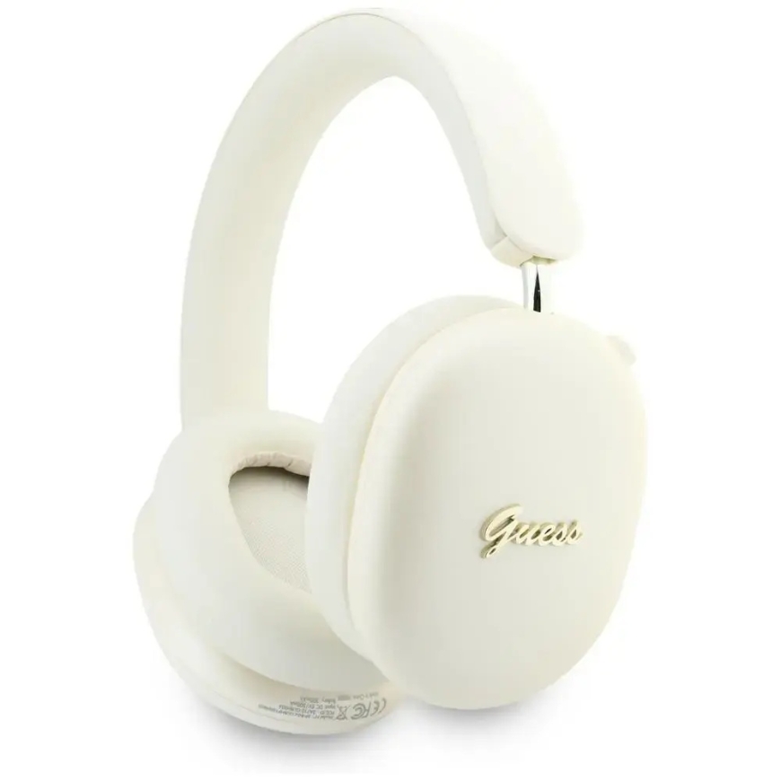 Headphones Guess Metallic Effect Metal Script Logo Bluetooth ENC beige