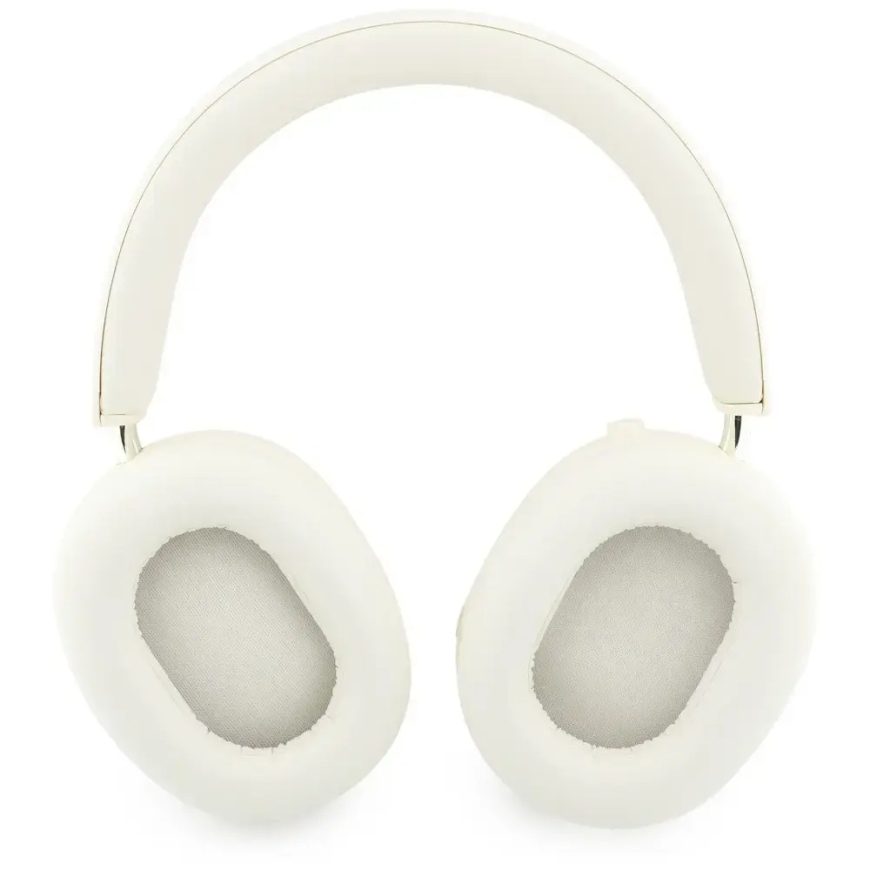 Austiņas Guess ar metāla efektu, metāla uzraksts, Bluetooth, ENC, bēšas – 5