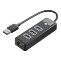 Orico PW3UR25-U3 šakotuvas USB-C į USB 3.0 | RJ45 | juodas