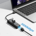 Orico PW3UR25-U3 jaotur USB-C kuni USB 3.0 | RJ45 | must