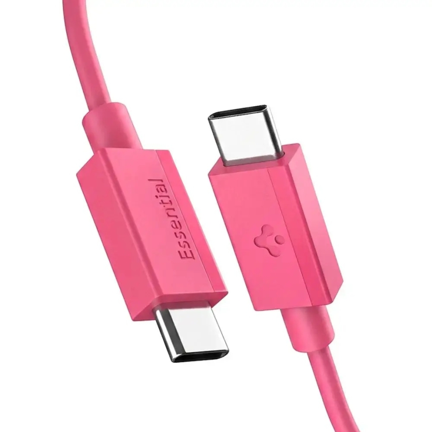 Spigen EB6010CC tiedonsiirtäjä- ja latauskaapeli | USB-C - USB-C | 60W | 1m | vaaleanpunainen – 2
