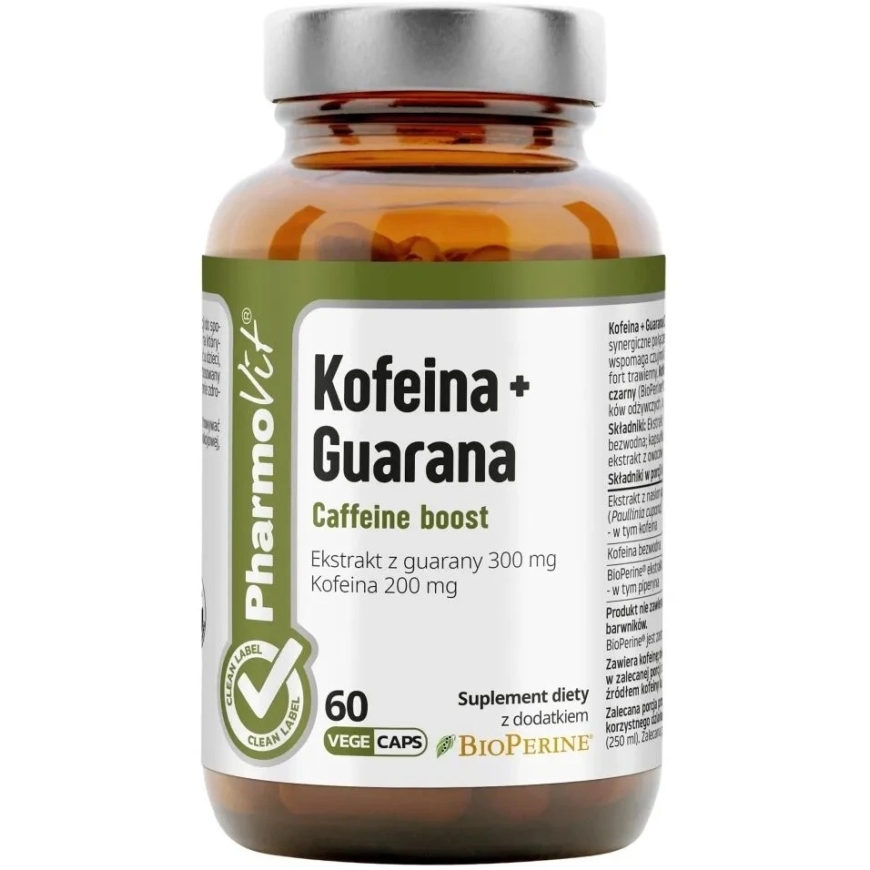 Pharmovit Kofeiini + Guarana ravintolisä 60 kapselia
