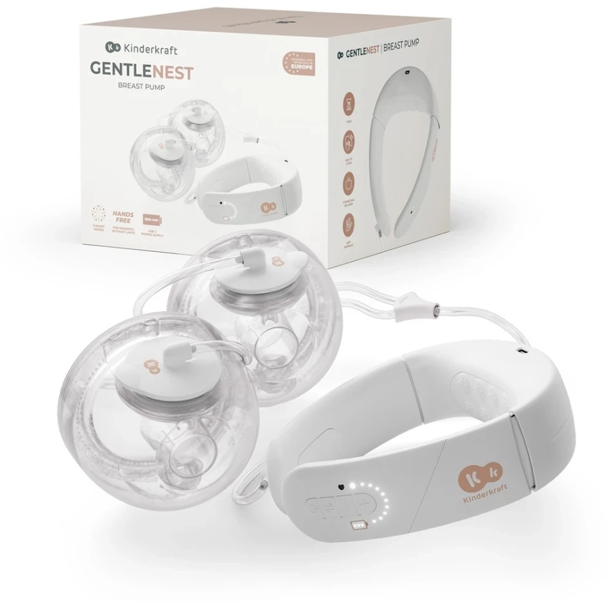 Kinderkraft GentleNest double electric breast pump with heating, USB-C, KEGENE00GLD0000