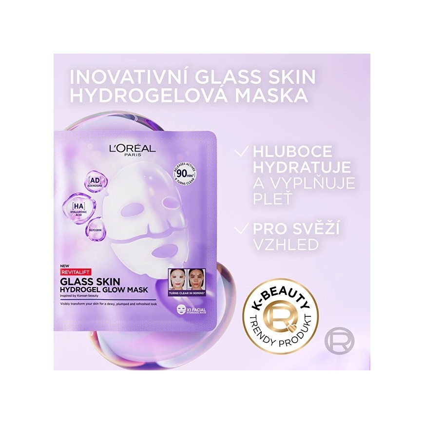 L'Oreal Filler Glass Skin maska 4 x 25 g izgaismojošu masku komplekts – 3