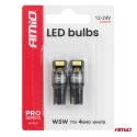 LED PRO -sarja T10 W5W 4x3030 SMD Valkoista 12/24V FULL CANBUS AMIO-03580