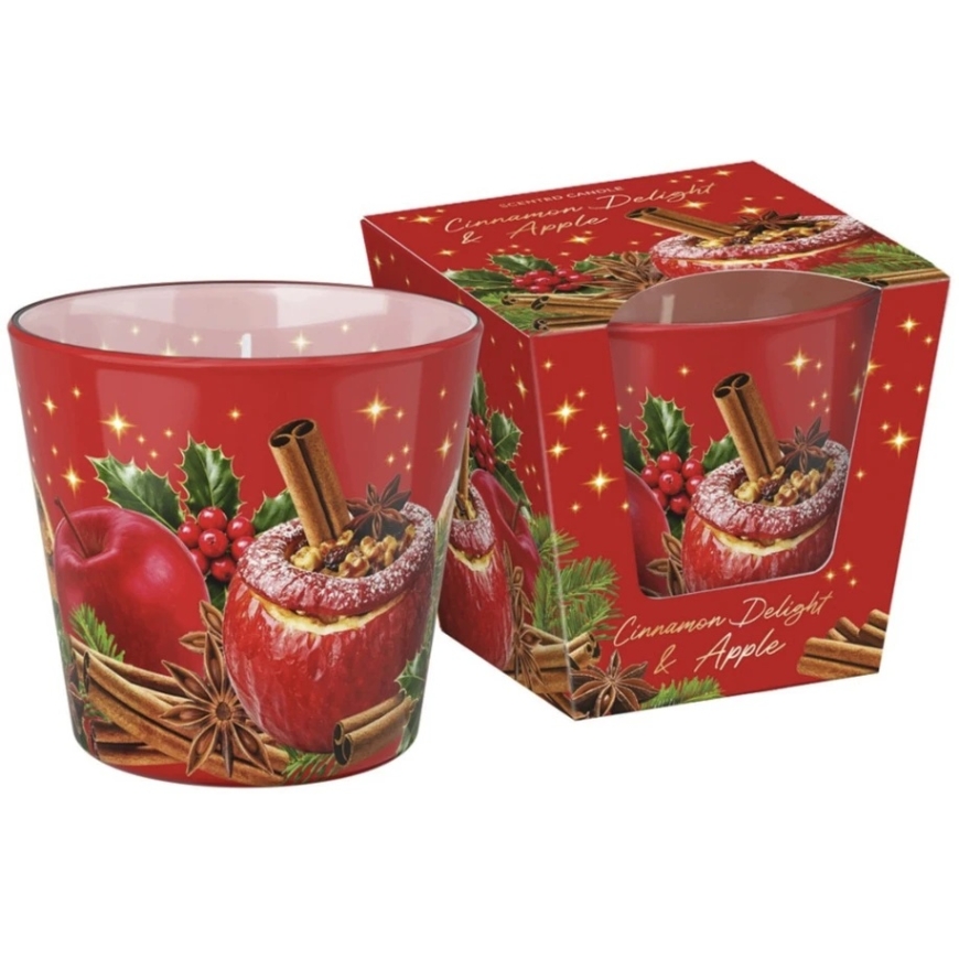 Mondex Scented Candle in Glass CINNAMON DELIGHTS APPLE 115 g – 2