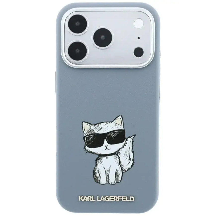 Case Karl Lagerfeld Smooth Choupette Sketch MagSafe for iPhone 18 Pro / 17 Pro lightblue – 3