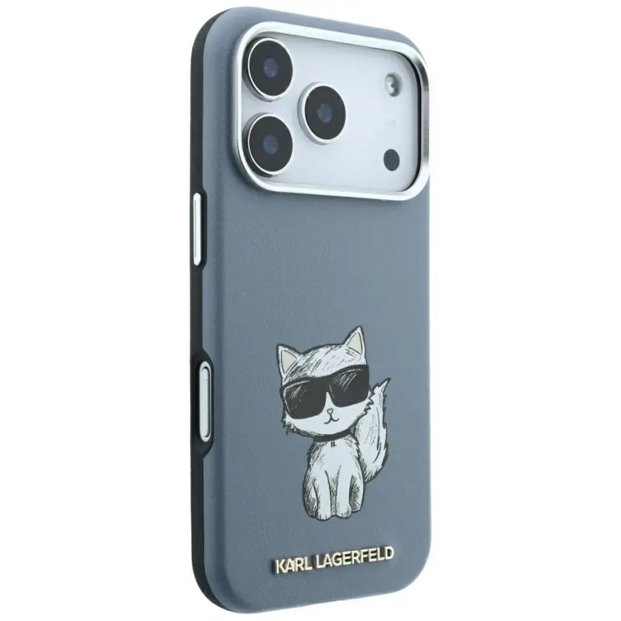 Karl Lagerfeld Smooth Choupette Sketch MagSafe dėklas iPhone 18 Pro / 17 Pro šviesiai mėlynas – 4