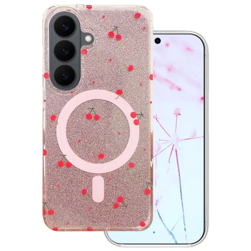Cherry Mag phone case with MagSafe support for Samsung Galaxy S26 (S942) red