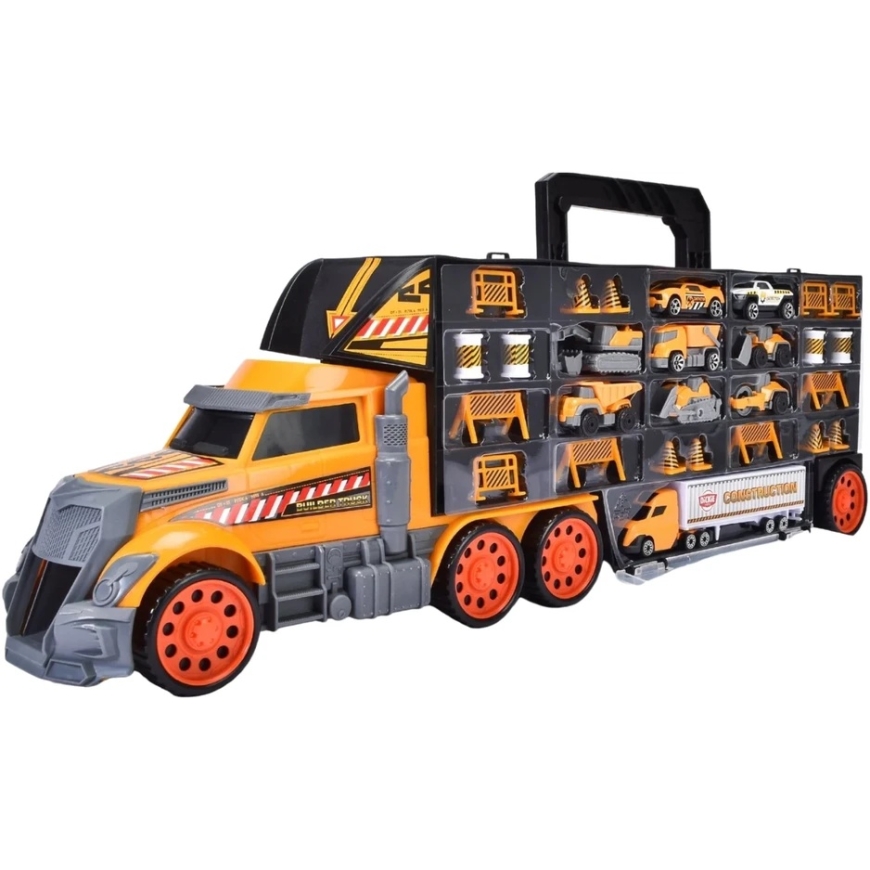SIMBA Kuorma-auto Kuljetuslaatikko pienille autoille Rakennuskoneet 62 cm + autot ja tien tarvikkeet – 2