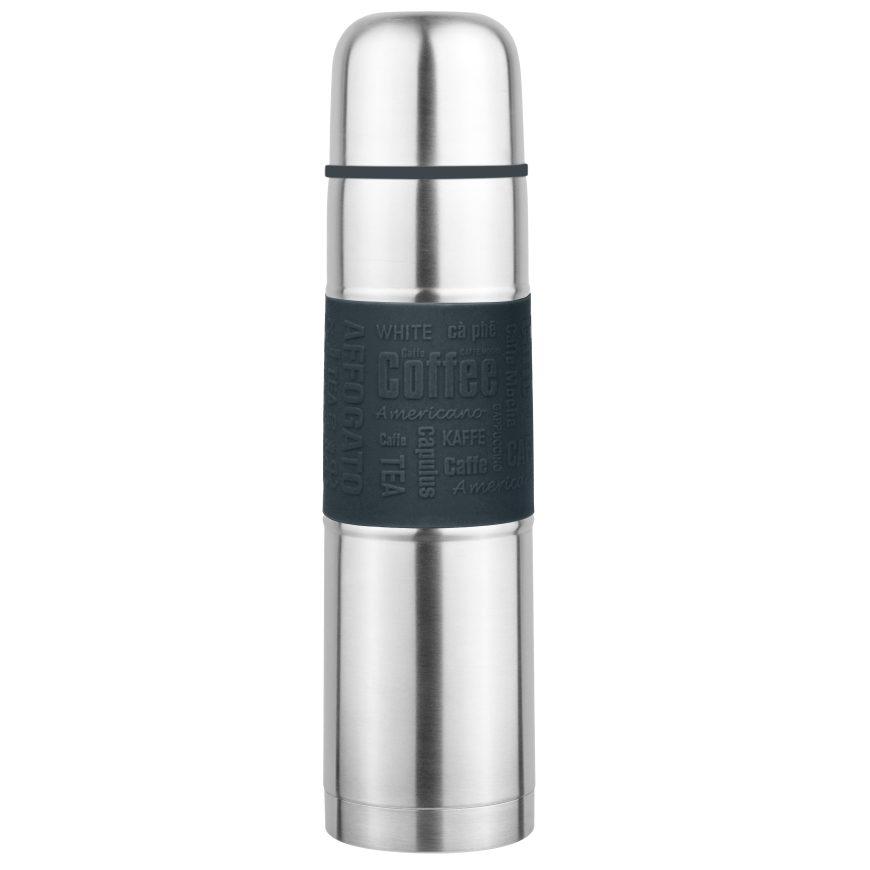 Thermos, stainless steel, 1 L, anthracite, 8.3 x 8.3 x 34 cm, 24