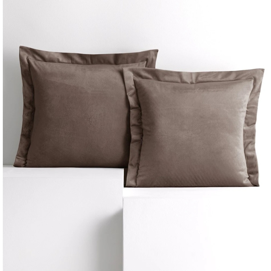 Velvet Pillowcase AmeliaHome 45 × 45 cm, dark sand – 4