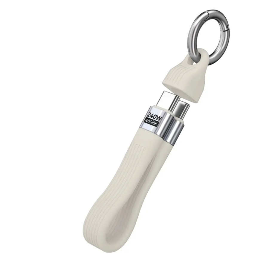 Mobile Origin 240W 40Gbps 8K USB-C Keychain Cable CB17 White – 3