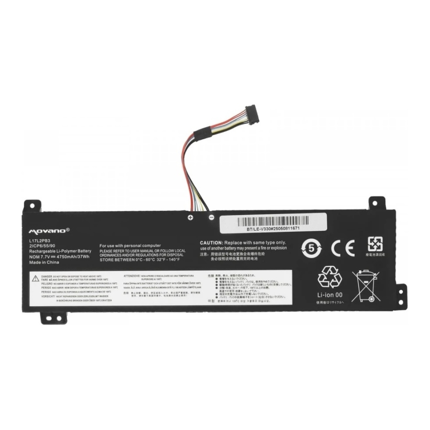 Movano Akumulators l17l2pb3 Lenovo V130-15IGM V330-15IKB V530-14IKB V530-15IKB - 4750 mAh (37 Wh) – 5