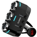 Tupakansytyttimen jakaja, 2x USB-laturilla Tupakansytyttimen jakaja, 2x USB-laturilla