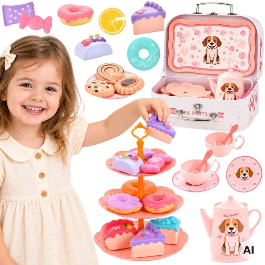 WOOPIE Pink Puppy Tea Set 40 pcs.