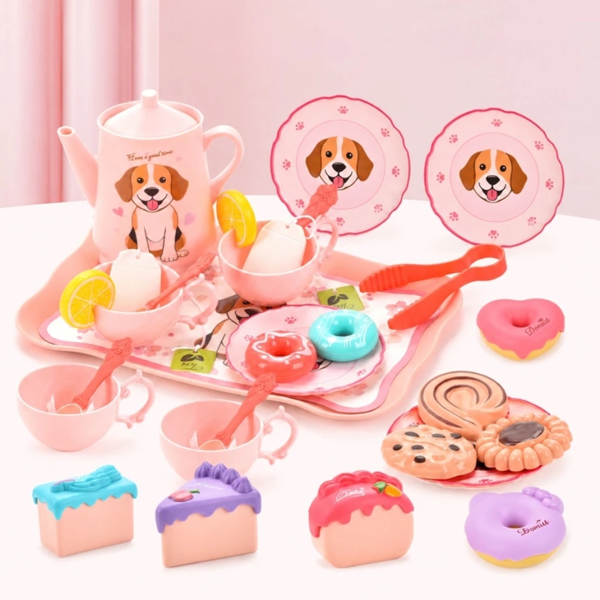 WOOPIE Vaaleanpunainen Puppy Tee-setti 40 kpl. – 3