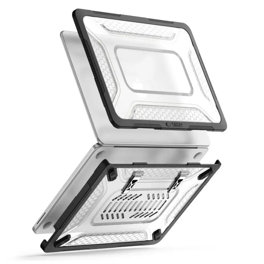 Tech-Protect Kevlar Pro kovakuorinen kotelo MacBook Neo 13:lle (2026) musta/transparentti – 5