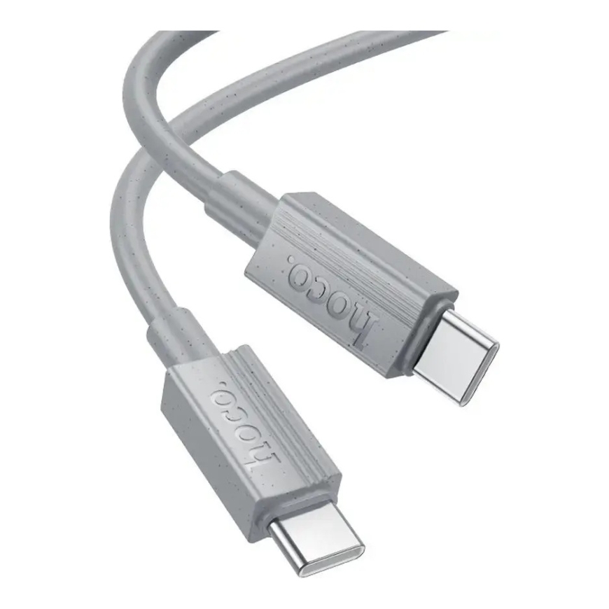 Hoco X107 tietojen siirtoon ja lataamiseen tarkoitettu kaapeli | USB-C - USB-C | PD, QC 3.0 | 60W | 1m | harmaa