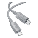 Hoco X107 tietojen siirtoon ja lataamiseen tarkoitettu kaapeli | USB-C - USB-C | PD, QC 3.0 | 60W | 1m | harmaa