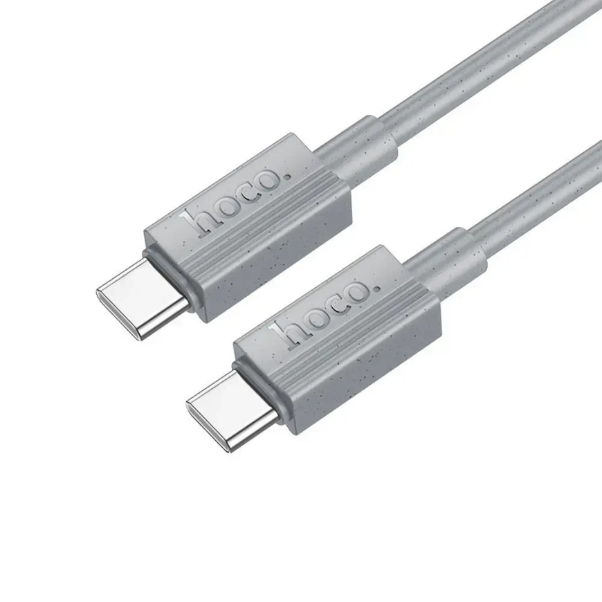 Hoco X107 datu pārraides un uzlādes vads | USB-C uz USB-C | PD, QC 3.0 | 60W | 1m | pelēks – 2