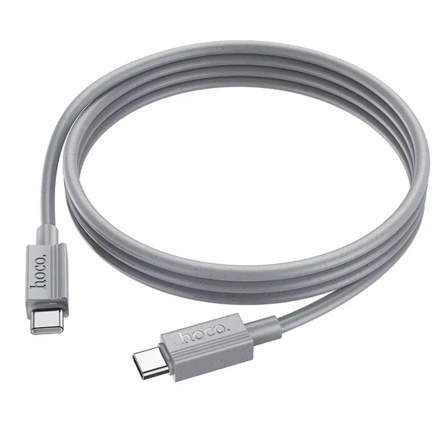 Hoco X107 duomenų perdavimo ir įkrovimo laidas | USB-C į USB-C | PD, QC 3.0 | 60W | 1m | pilkas – 3