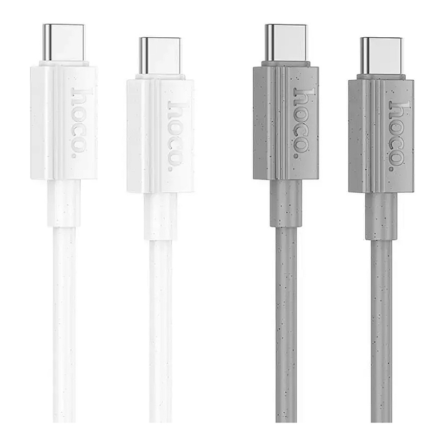 Hoco X107 datu pārraides un uzlādes vads | USB-C uz USB-C | PD, QC 3.0 | 60W | 1m | pelēks – 4