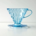 Hario - Plastic Drip V60-02 Project Waterfall Transparent Mėlyna Hario - Plastic Drip V60-02 Project Waterfall Transparent Mėlyna