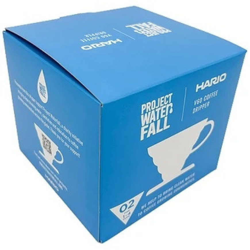 Hario - Plastmassist V60-02 Project Waterfall Läbipaistev Sinine – 4