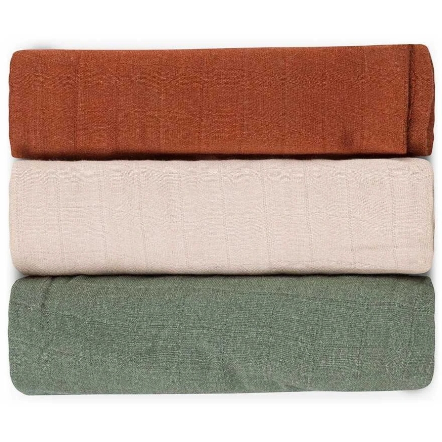 "Petite&Mars Mousse" – bamboo diapers, set of 3 | Earth tones