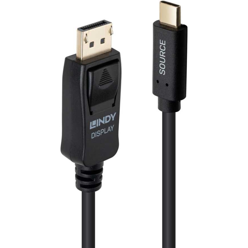 Lindy-Sovitin - USB Type C:stä DisplayPortiin 4K60 HDR 1m Kultapäällysteinen