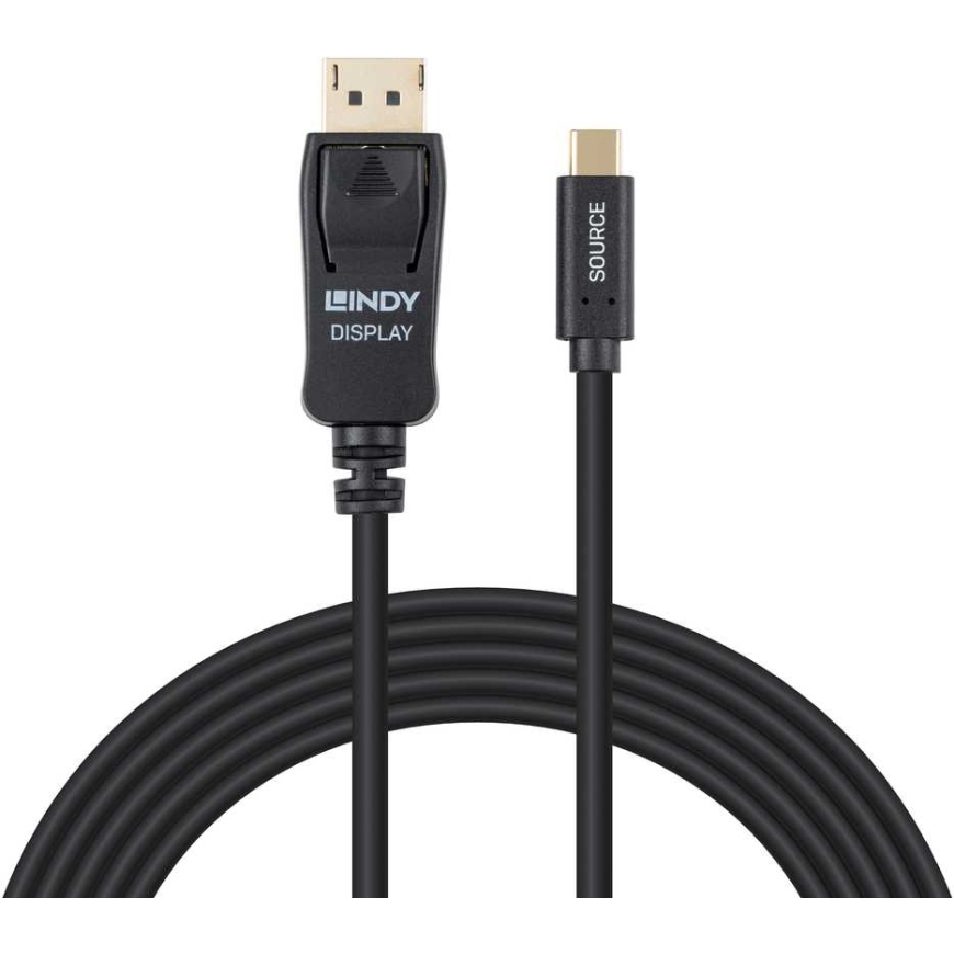 Lindy Adapter - USB Type C to DisplayPort 4K60 HDR 1m Gold Plated – 2