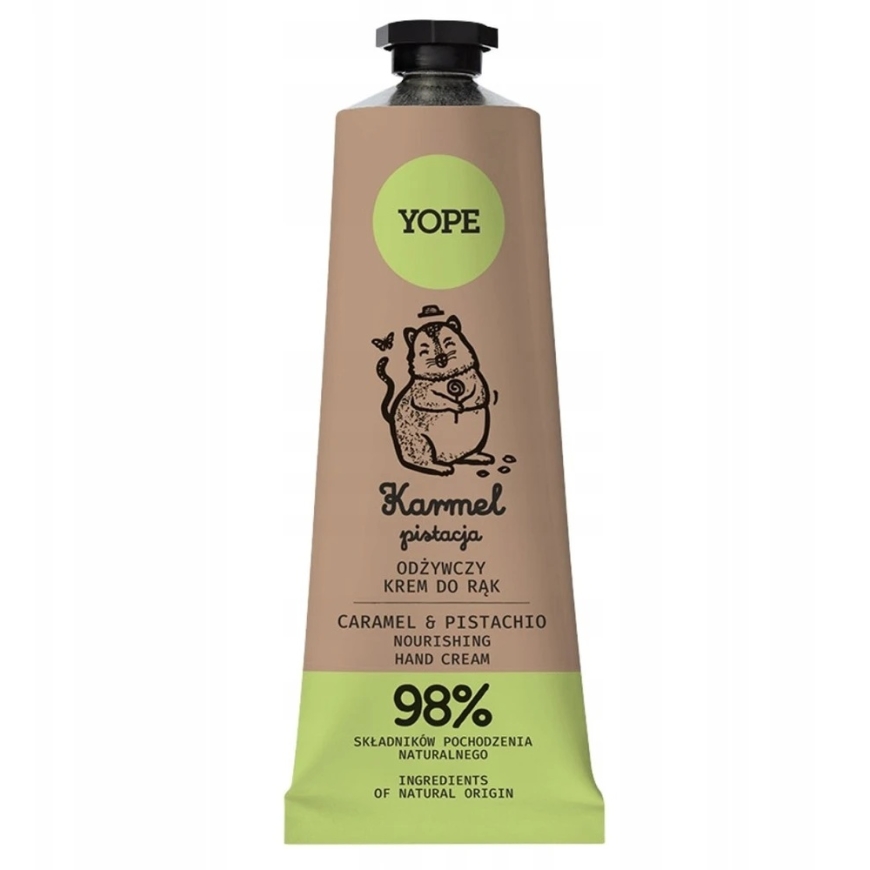 Yope Loomulik Toitev Kätekreem "Karamell ja Pistaatsiapähkel", 50 ml – 2