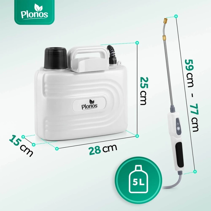 5L Cordless Pressure Sprayer with Adjustable Nozzle Plonos PL-608 – 5